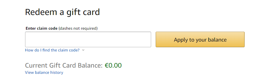 активировать подарочную карту Amazon