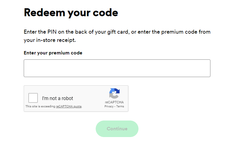 Spotify Gift Card Activation