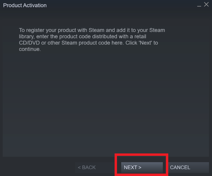 Steam Key Activation