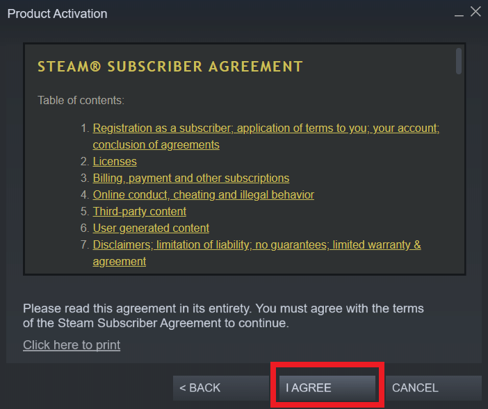 Steam Key Activation