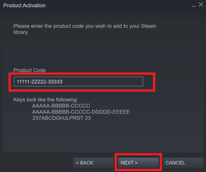 Steam Key Activation