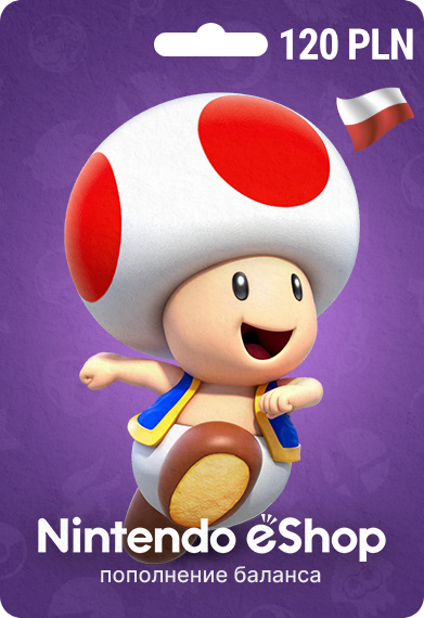 Карта пополнения Nintendo eShop 120 злотых, регион Польша