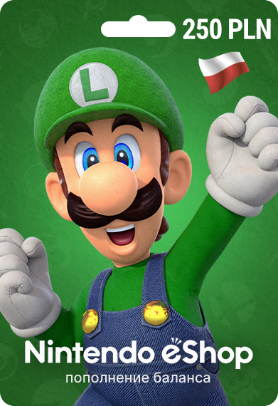 Карта пополнения Nintendo eShop 250 злотых, регион Польша