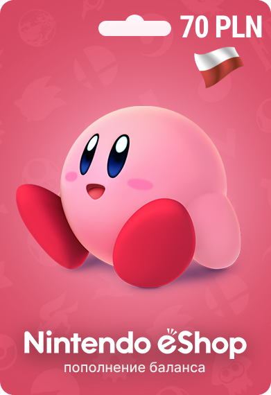 Карта пополнения Nintendo eShop 70 злотых, регион Польша